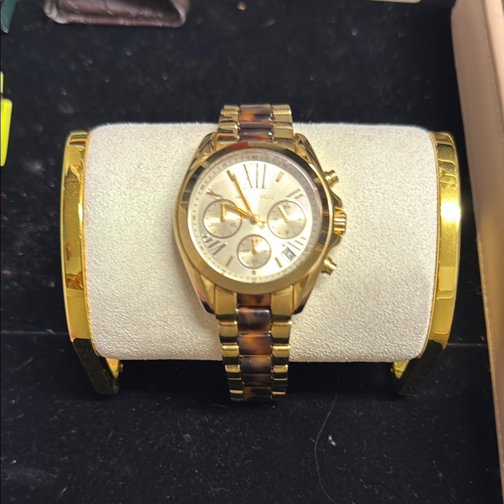 Michael Kors Gold and Brown Chronograph Watch